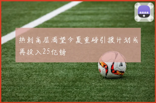 热刺高层渴望今夏重磅引援计划或再投入25亿镑